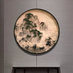 创意新中式玄关装饰画手工立体山水钉子画艺术画餐厅书房客厅挂画-A